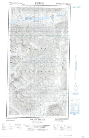 094K01W Mount Sylvia Canadian topographic map, 1:50,000 scale