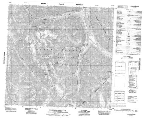 094K06 Normandy Mountain Canadian topographic map, 1:50,000 scale