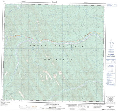 094K09 North Tetsa River Canadian topographic map, 1:50,000 scale