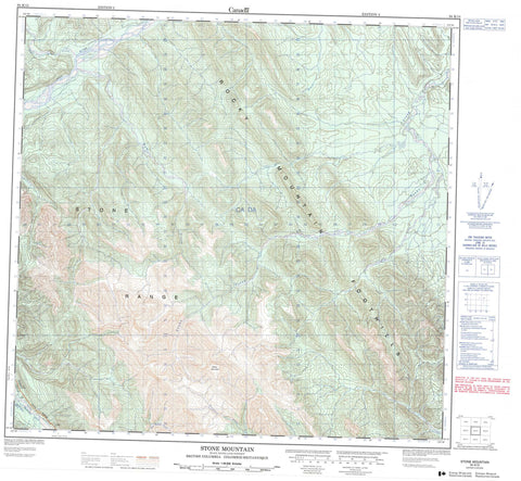 094K15 Stone Mountain Canadian topographic map, 1:50,000 scale
