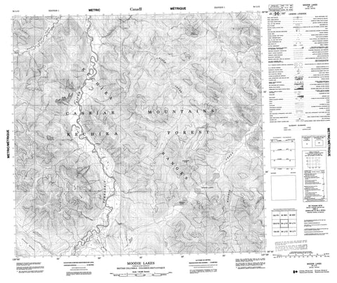094L13 Moodie Lakes Canadian topographic map, 1:50,000 scale