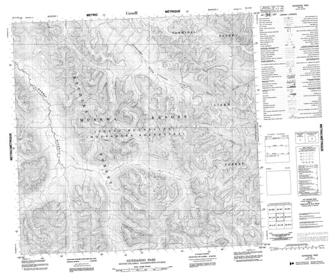 094L16 Gundahoo Pass Canadian topographic map, 1:50,000 scale