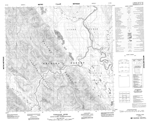 094M04 Turnagain River Canadian topographic map, 1:50,000 scale