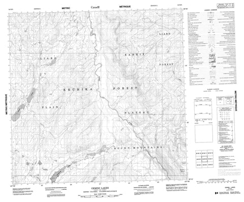 094M06 Gemini Lakes Canadian topographic map, 1:50,000 scale