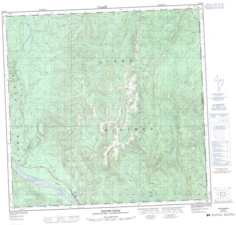 094M09 Teeter Creek Canadian topographic map, 1:50,000 scale