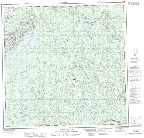 094M13 Egnell Lakes Canadian topographic map, 1:50,000 scale
