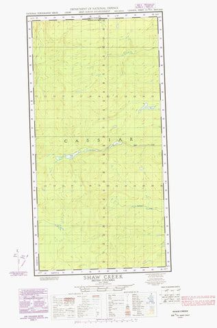 094M15W Shaw Creek Canadian topographic map, 1:50,000 scale
