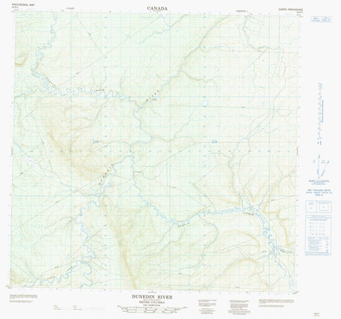 094N01 Dunedin River Canadian topographic map, 1:50,000 scale