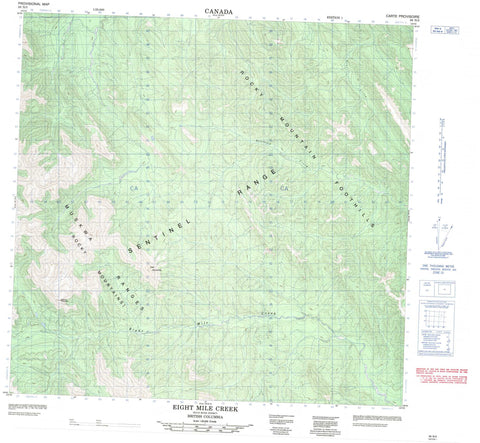 094N03 Eight Mile Creek Canadian topographic map, 1:50,000 scale