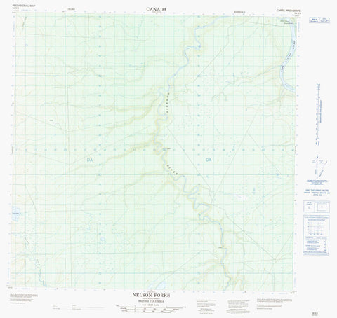 094N08 Nelson Forks Canadian topographic map, 1:50,000 scale