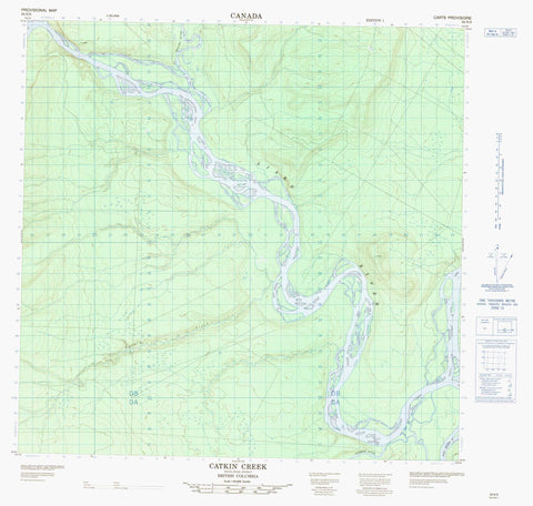 094N09 Catkin Creek Canadian topographic map, 1:50,000 scale