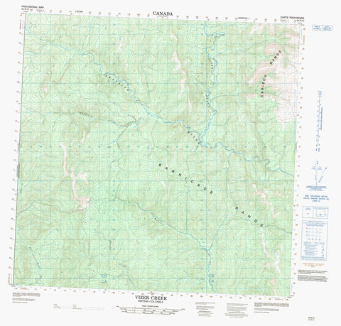 094N12 Vizer Creek Canadian topographic map, 1:50,000 scale