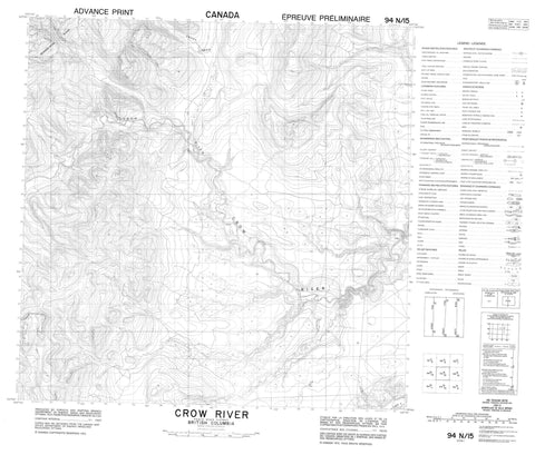 094N15 Crow River Canadian topographic map, 1:50,000 scale