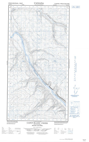 094O05W Capot Blanc Creek Canadian topographic map, 1:50,000 scale