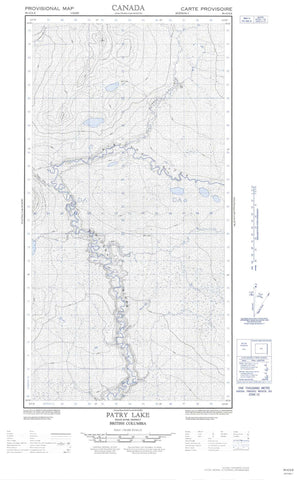 094O06E Patry Lake Canadian topographic map, 1:50,000 scale