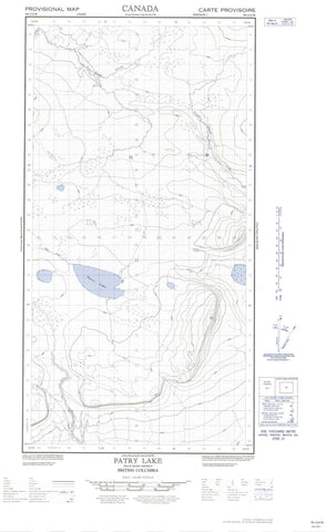 094O06W Patry Lake Canadian topographic map, 1:50,000 scale