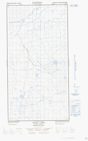 094O09E Trail Lake Canadian topographic map, 1:50,000 scale