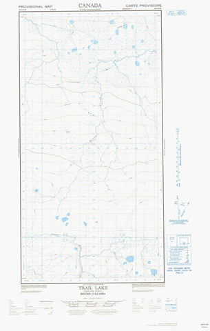 094O09W Trail Lake Canadian topographic map, 1:50,000 scale