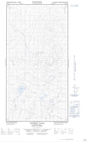 094O11E Tsinhia Lake Canadian topographic map, 1:50,000 scale