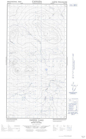 094O11W Tsinhia Lake Canadian topographic map, 1:50,000 scale