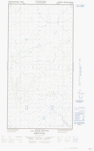 094O12E La Jolie Butte Canadian topographic map, 1:50,000 scale
