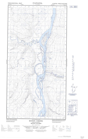 094O13W Sandy Creek Canadian topographic map, 1:50,000 scale