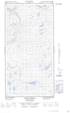 094O15E Emile Creek Canadian topographic map, 1:50,000 scale