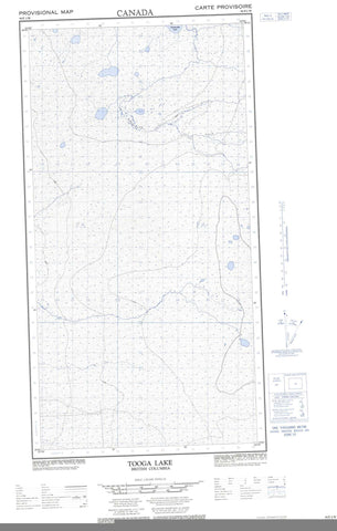 094P02W Tooga Lake Canadian topographic map, 1:50,000 scale