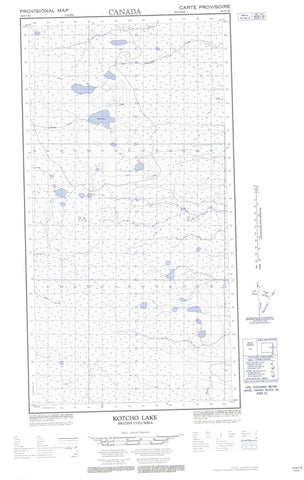 094P03W Kotcho Lake Canadian topographic map, 1:50,000 scale