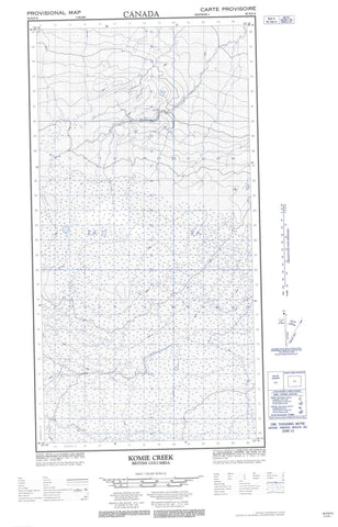 094P05E Komie Creek Canadian topographic map, 1:50,000 scale