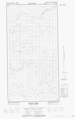 094P05W Komie Creek Canadian topographic map, 1:50,000 scale