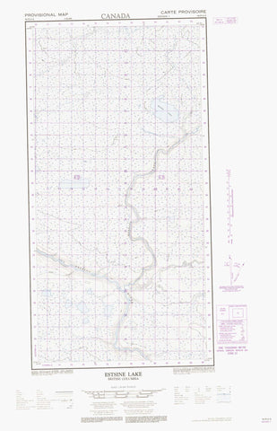 094P13E Estsine Lake Canadian topographic map, 1:50,000 scale