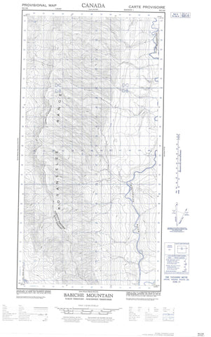 095C08E Babiche Mountain Canadian topographic map, 1:50,000 scale