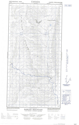 095C08W Babiche Mountain Canadian topographic map, 1:50,000 scale