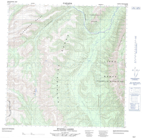 095C16 Etanda Lakes Canadian topographic map, 1:50,000 scale