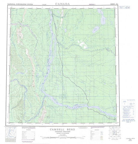 095J Camsell Bend Canadian topographic map, 1:250,000 scale