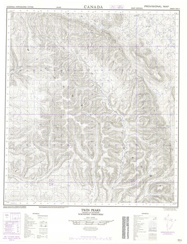 096B04 Twin Peaks Canadian topographic map, 1:50,000 scale