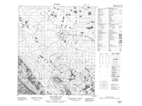 096B05 Twin Fish Lake Canadian topographic map, 1:50,000 scale