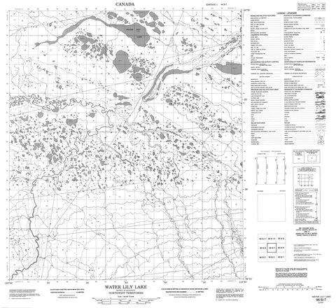 096B07 Water Lily Lake Canadian topographic map, 1:50,000 scale