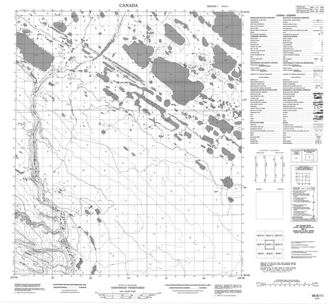 096B11 No Title Canadian topographic map, 1:50,000 scale