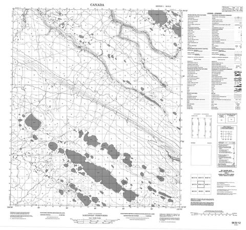 096B12 No Title Canadian topographic map, 1:50,000 scale