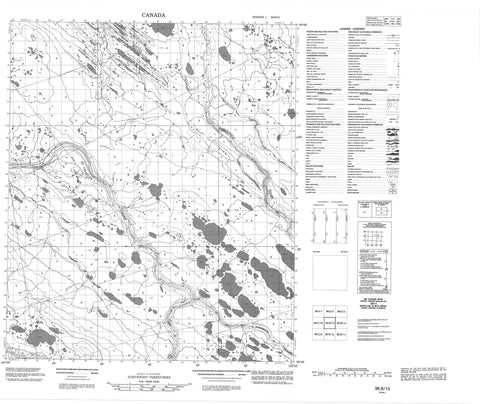 096B13 No Title Canadian topographic map, 1:50,000 scale