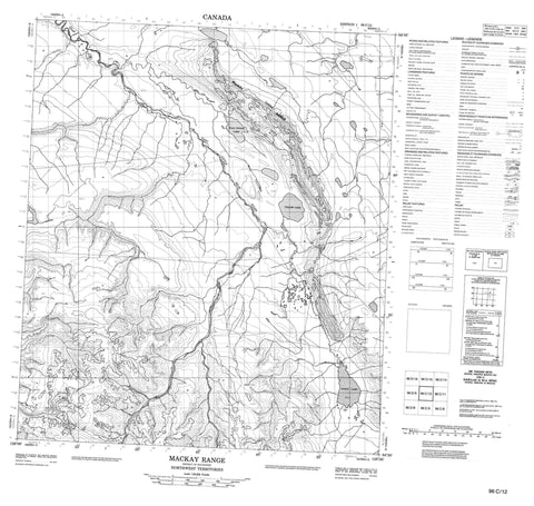 096C12 Mackay Range Canadian topographic map, 1:50,000 scale