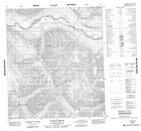096D03 Nainlin Brook Canadian topographic map, 1:50,000 scale