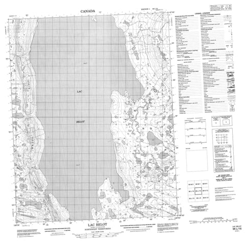 096L16 Lac Belot Canadian topographic map, 1:50,000 scale