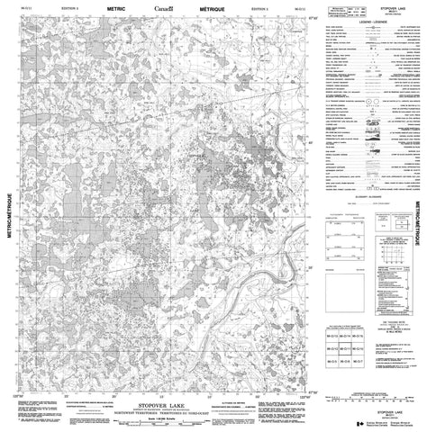 096O11 Stopover Lake Canadian topographic map, 1:50,000 scale