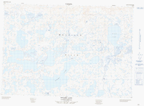 097C01 Biname Lake Canadian topographic map, 1:50,000 scale