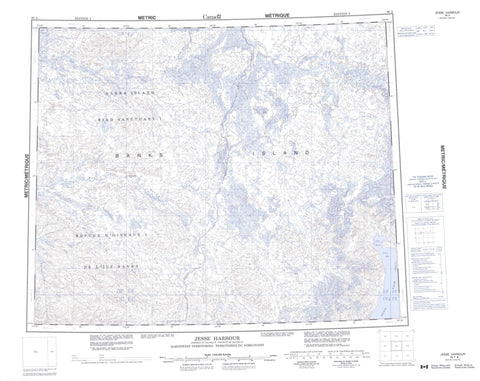 098A Jesse Harbour Canadian topographic map, 1:250,000 scale