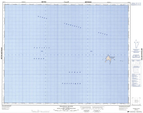 102I14 Triangle Island Canadian topographic map, 1:50,000 scale