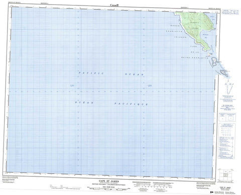 102O14 Cape St James Canadian topographic map, 1:50,000 scale